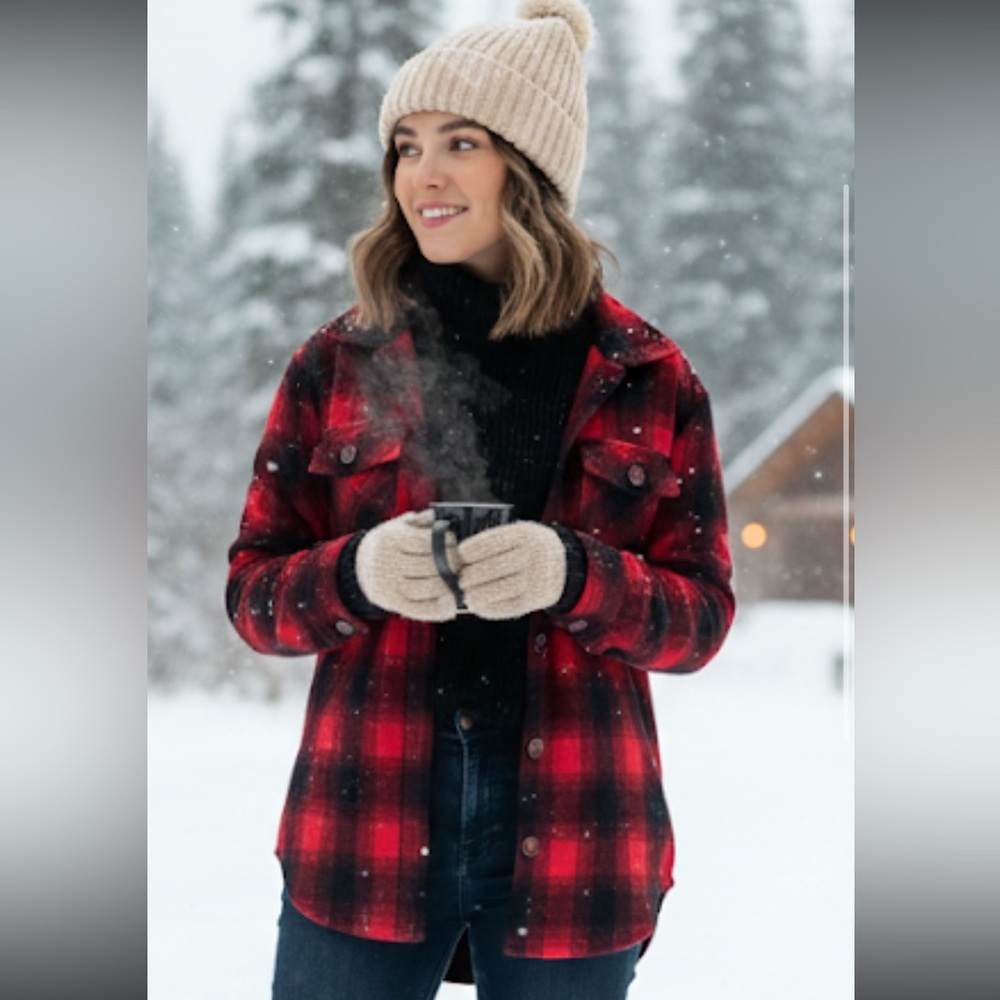 Time and Tru Red and Black Bottom down Flannel